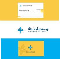 Beautiful Four way arrow Logo and business card vertical Design Vector