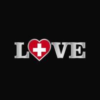 Love typography with Switzerland flag design vector