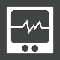 icono invertido del glifo del monitor de ecg vector