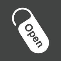 Open Tag Glyph Inverted Icon vector