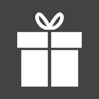 Gift box Glyph Inverted Icon vector