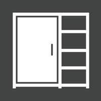 armario con estantes glifo icono invertido vector