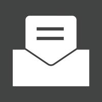 Envelope II Glyph Inverted Icon vector