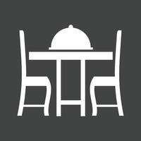 Dinner Table II Glyph Inverted Icon vector