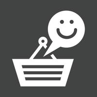 icono de glifo de cliente feliz invertido vector