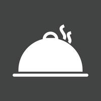 Hot Dinner Glyph Inverted Icon vector