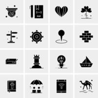 16 iconos de negocios universales vector ilustración de icono creativo para usar en proyectos relacionados con la web y dispositivos móviles