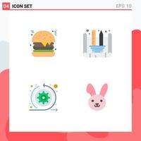 4 Flat Icon concept for Websites Mobile and Apps burger sprint blueprint designing agile easter Editable Vector Design Elements