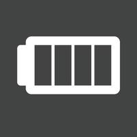 Battery II Glyph Inverted Icon vector