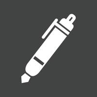 Fountain Pen Glyph Inverted Icon vector