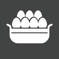 Eggs Basket I Glyph Inverted Icon vector