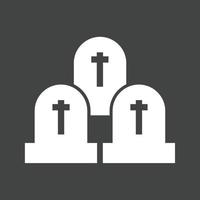 icono de glifo de cementerio invertido vector