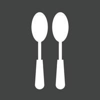Spoons Glyph Inverted Icon vector