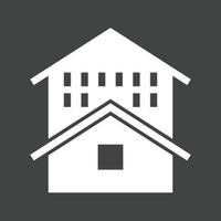 Large House Glyph Inverted Icon vector