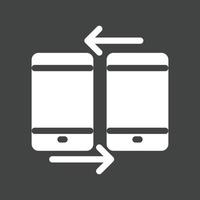 Connected Mobiles II Glyph Inverted Icon vector