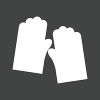 Gardening Gloves Glyph Inverted Icon vector