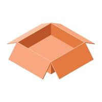 Open carton box icon, isometric style vector