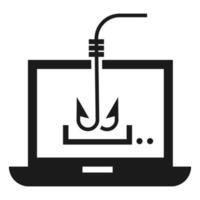 Computer phishing icon, simple style vector