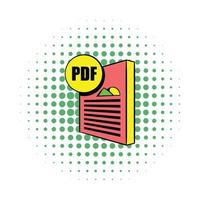 icono de archivo pdf en estilo cómic vector