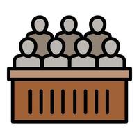 Courthouse jury bench icon, outline style vector