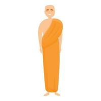 Indian priest icon, cartoon style vector