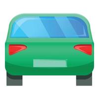 Green back car icon, cartoon style vector