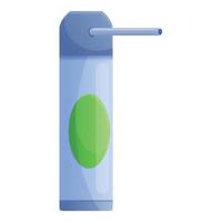 Disinfection spray metal bottle icon, cartoon style vector