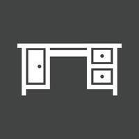 Table with Drawers II Glyph Inverted Icon vector