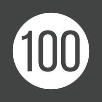 Speed limit 100 Glyph Inverted Icon vector