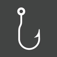 Fishing Hook Glyph Inverted Icon vector