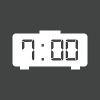 Digital Clock Glyph Inverted Icon vector