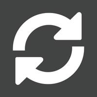 Refresh Page Glyph Inverted Icon vector