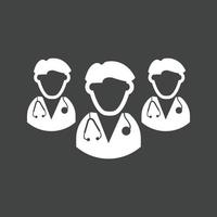 Doctors Glyph Inverted Icon vector