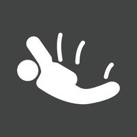 Sky Diver Glyph Inverted Icon vector