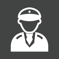 Pilot Glyph Inverted Icon vector