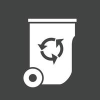 Recycle Bin Glyph Inverted Icon vector