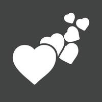 Hearts I Glyph Inverted Icon vector