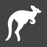 Kangaroo Glyph Inverted Icon vector