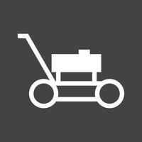 Lawn Mower Glyph Inverted Icon vector