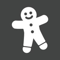 Ginger Bread Glyph Inverted Icon vector