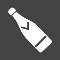 botella de champán glifo icono invertido vector