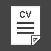 CV File Glyph Inverted Icon vector