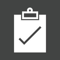 Assignment Turned Glyph Inverted Icon vector