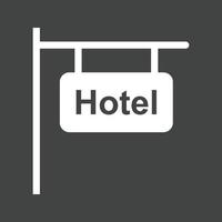 icono de glifo de signo de hotel invertido vector