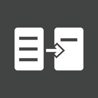 Data Transfer Glyph Inverted Icon vector