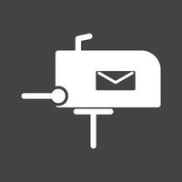 LetterBox Glyph Inverted Icon vector