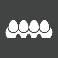 Eggs Tray Glyph Inverted Icon vector