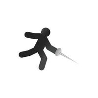 Fencing athlete isometric 3d icon vector