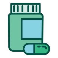 Pill jar icon outline vector. Tablet pharma vector