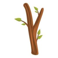 Eco tree trunk branch icon, cartoon style vector